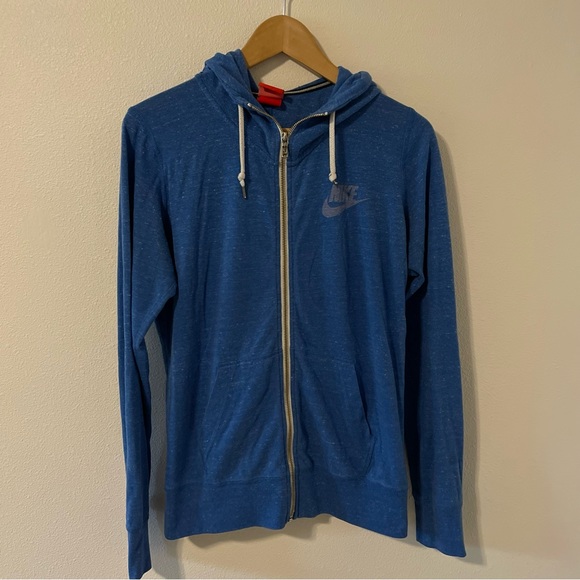 Nike Tops - NIKE Gym Vintage Heather Royal Blue Full Zip-Large